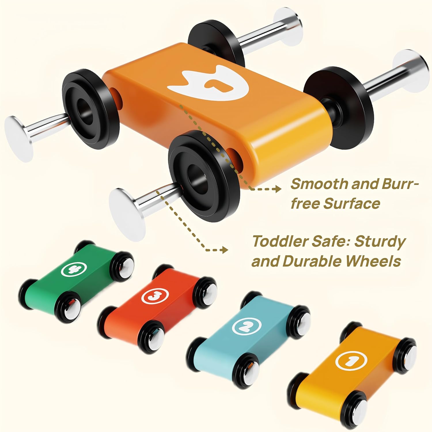 Detalle de Itainq I00002 2-in-1 Wooden Pounding Toy and Car Ramp