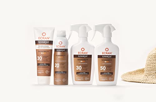 Detalle de Ecran Leche Protectora Solar Broncea+ SPF 50 en Spray (270 ml) – Protección alta con Bronceado natural y tecnología PureBronze