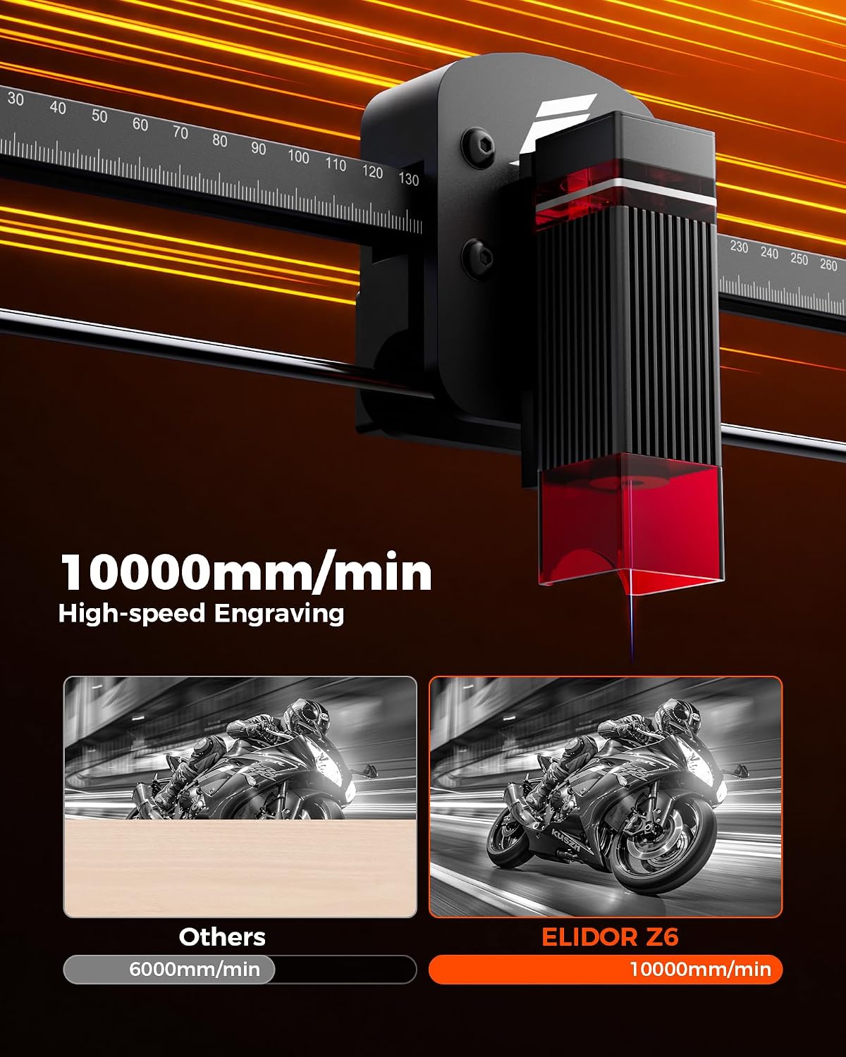 Detalle 1 de ELIDOR Z6-6W Laser Engraver and Cutter, 300 × 300 mm Area, 0.01 mm Precision