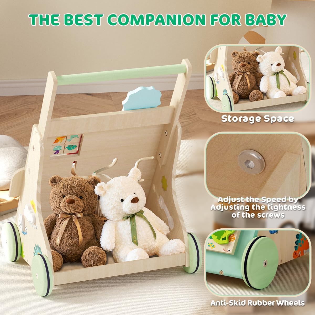 Thumbnail 6 de TERRAMUS Dinosaur Wooden Baby Walker