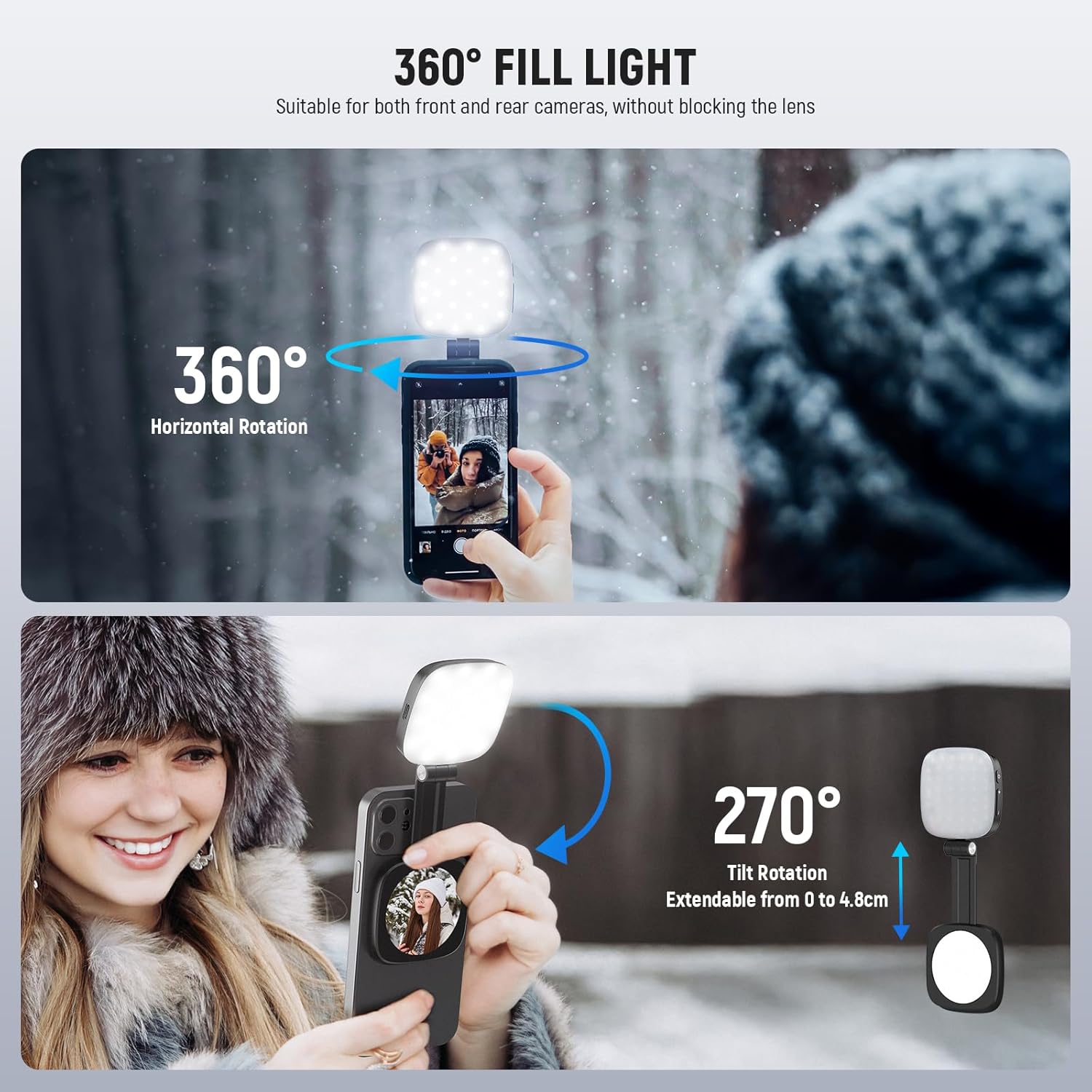 Thumbnail 4 de NEEWER BASICS NL48B Magnetic Selfie Light with Mirror and MagSafe Compatibility