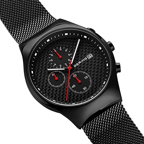 Detalle 2 de BERING 18842-382: Orologio da uomo in acciaio inox nero, cassa 42 mm con cinturino in maglia milanese