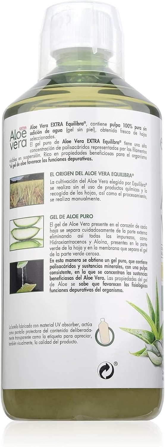 Detalle 1 de Equilibra Aloe Vera Extra 99.5% – Detox y Vegan 1L