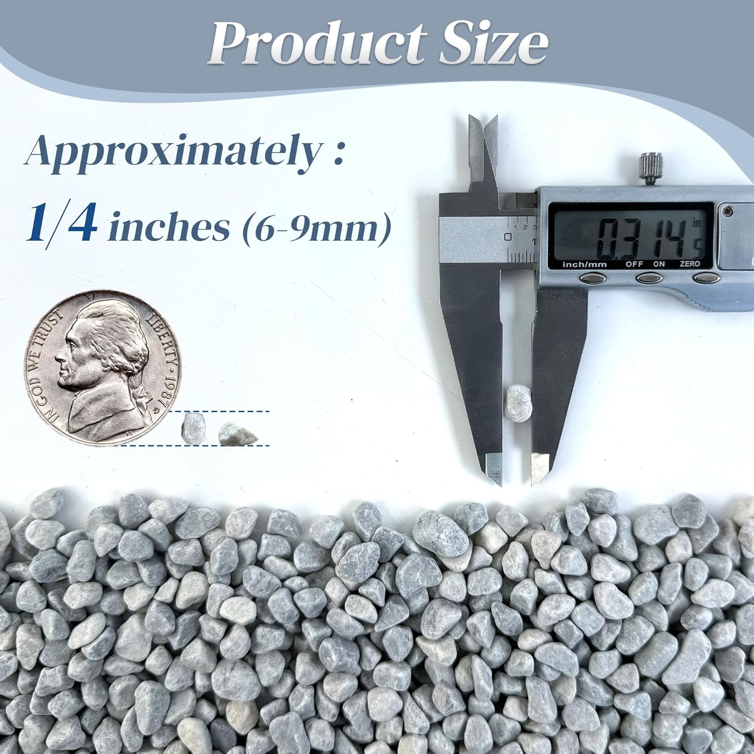 Thumbnail 2 de Quibbay 45LB Succulent Rocks 1/4 Inch Pebbles for Plants