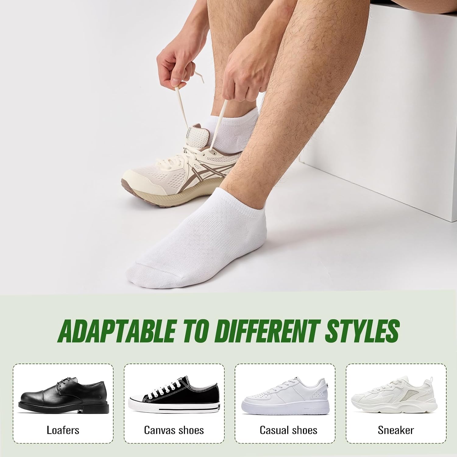Thumbnail 5 de Niorasen Men’s No-Show Socks, 6 Pairs, Bamboo Rayon with Silicone Heel Grips