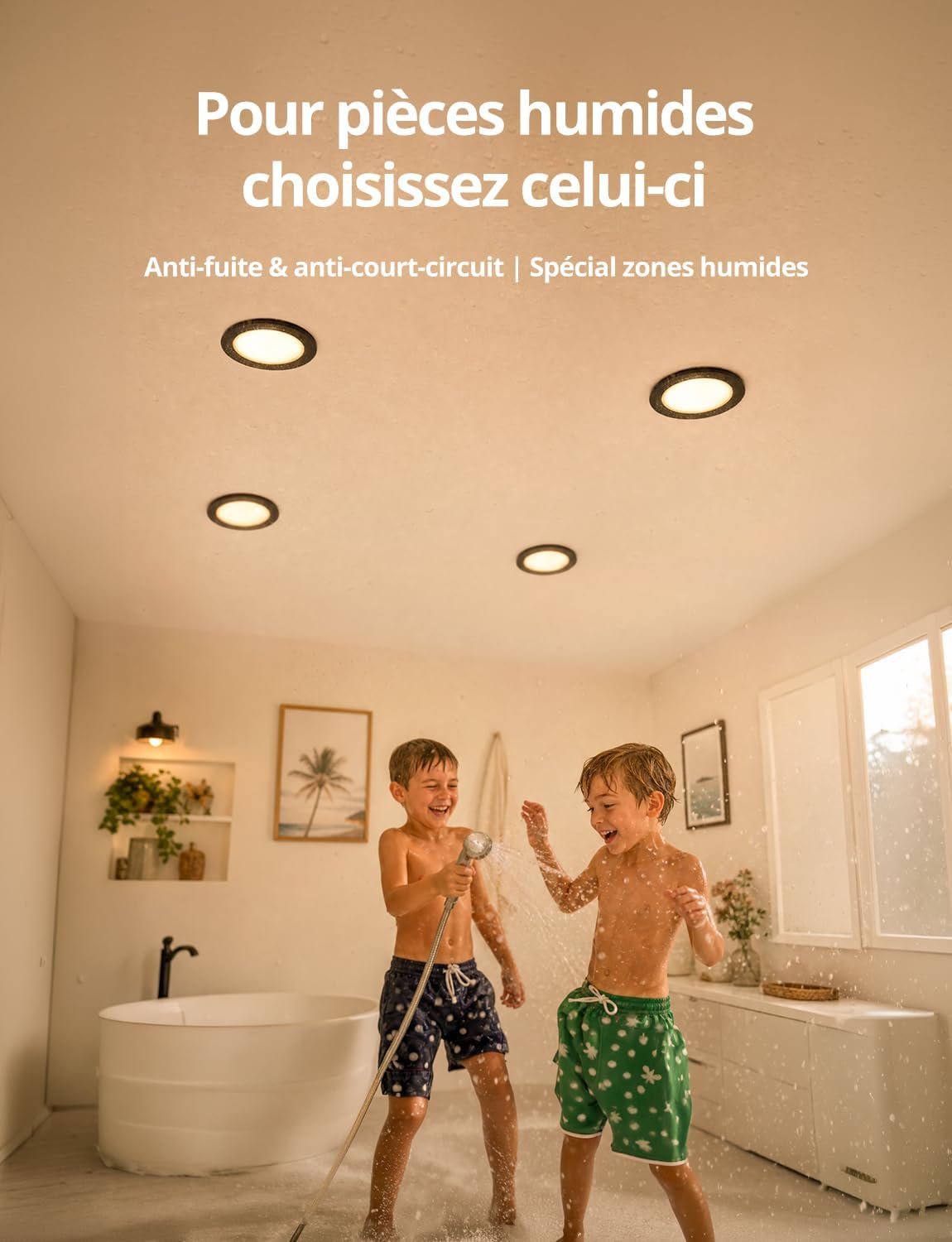 Detalle 2 de Bojim LED-inbouwspots, zwart, IP65, 2700 K, 5 W, set van 10