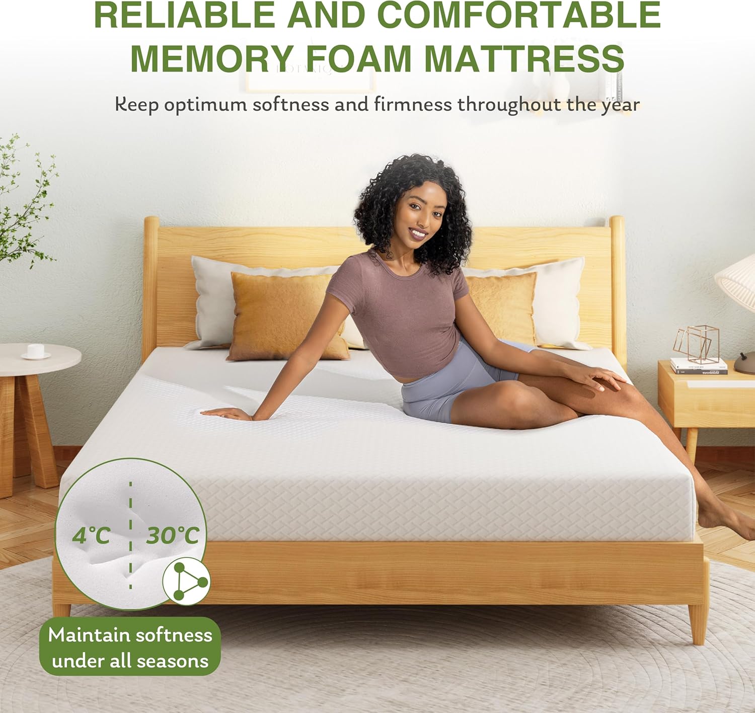 Thumbnail 4 de EGOHOME 5 Inch Twin Mattress for Kids: Memory Foam Comfort with Cooling Green Tea Gel