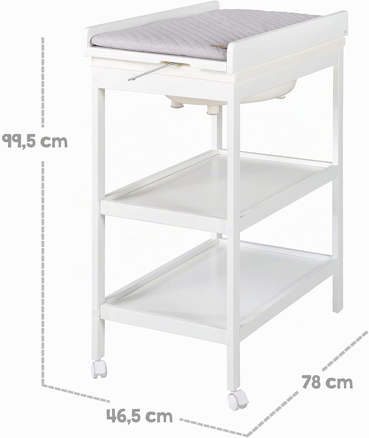 Detalle 1 de roba Baby Pool 212061WEV230 verzorgingstafel met bad, draaibaar kussen en 2 legplanken