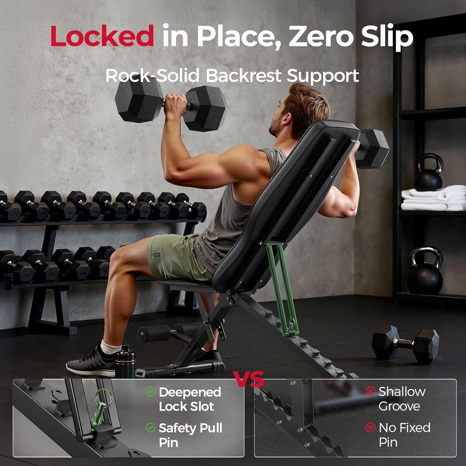 Thumbnail 2 de FLYBIRD Banc de musculation pliable réglable 8 positions (capacité 300–318 kg)