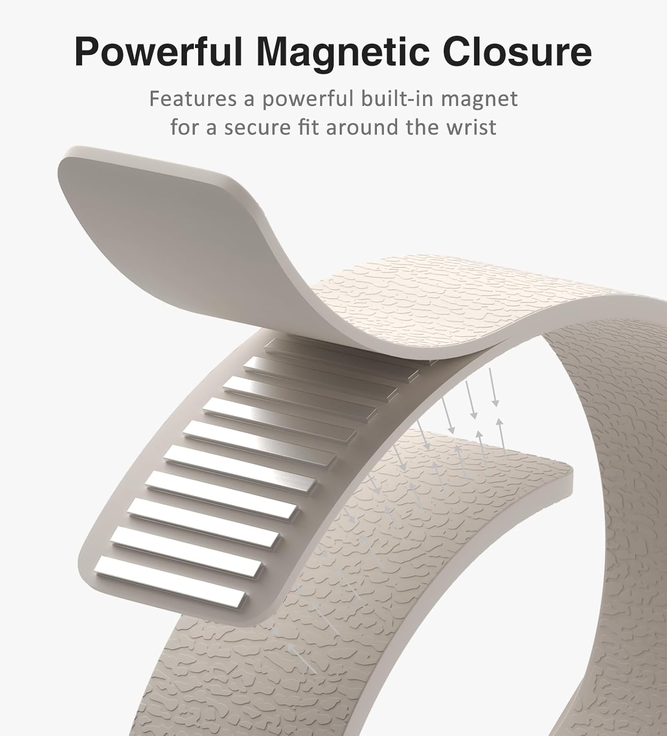 Detalle de Magnetic Silicone Band for Apple Watch (38–42mm) with Strong Clasp — Starlight