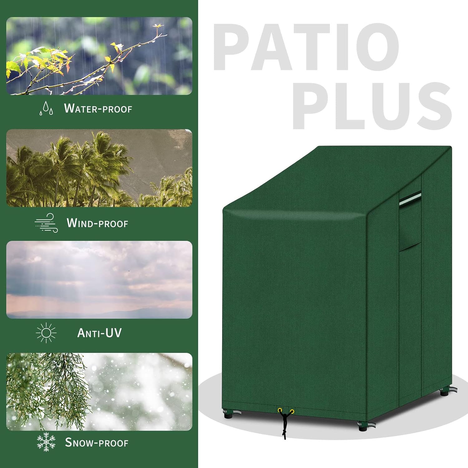 Thumbnail 5 de PATIO PLUS Garden Chair Cover with Air Vent (600D Oxford, Waterproof) – Green