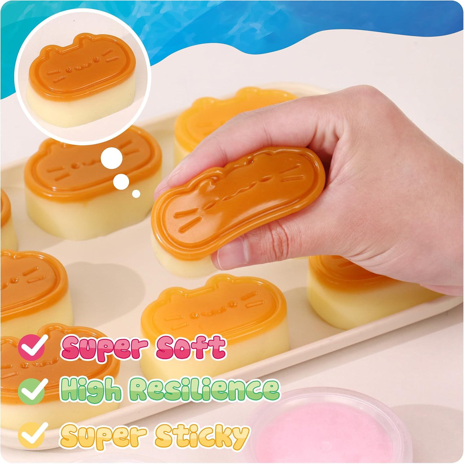 Detalle de Taba Squishy Kit - 64 OZ DIY Squishy Maker Refill (Bubble-Free, Quick Cure) for Custom Cat Paws & Stress Relief