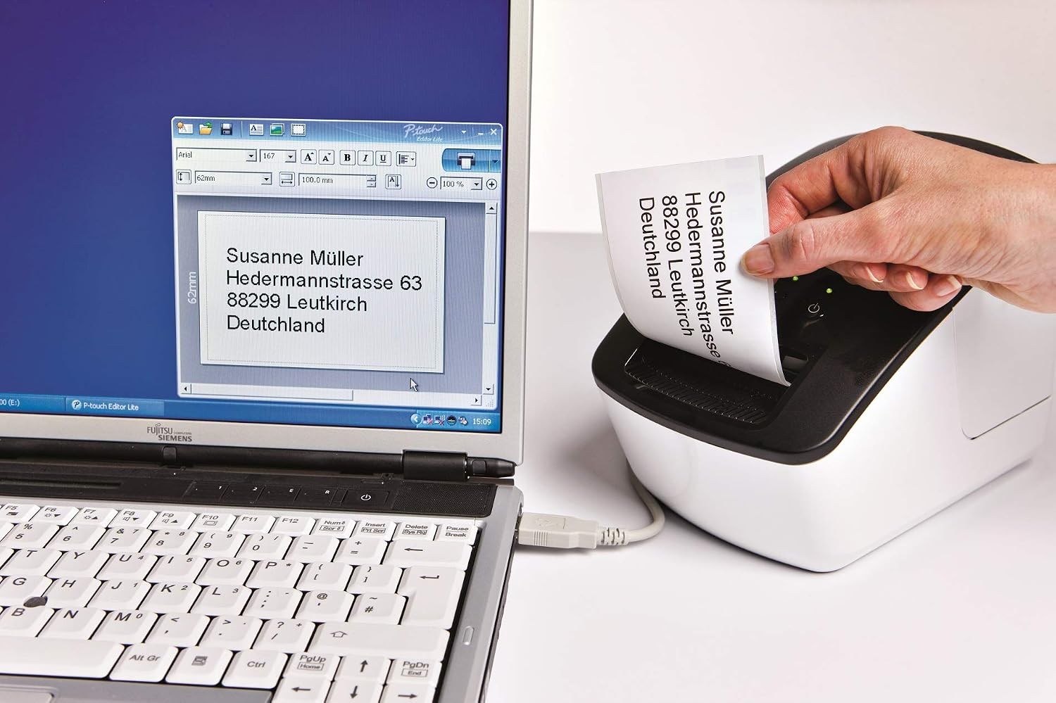 Detalle de Brother QL-700: Imprimante d'étiquettes thermique directe pour le quotidien du petit bureau
