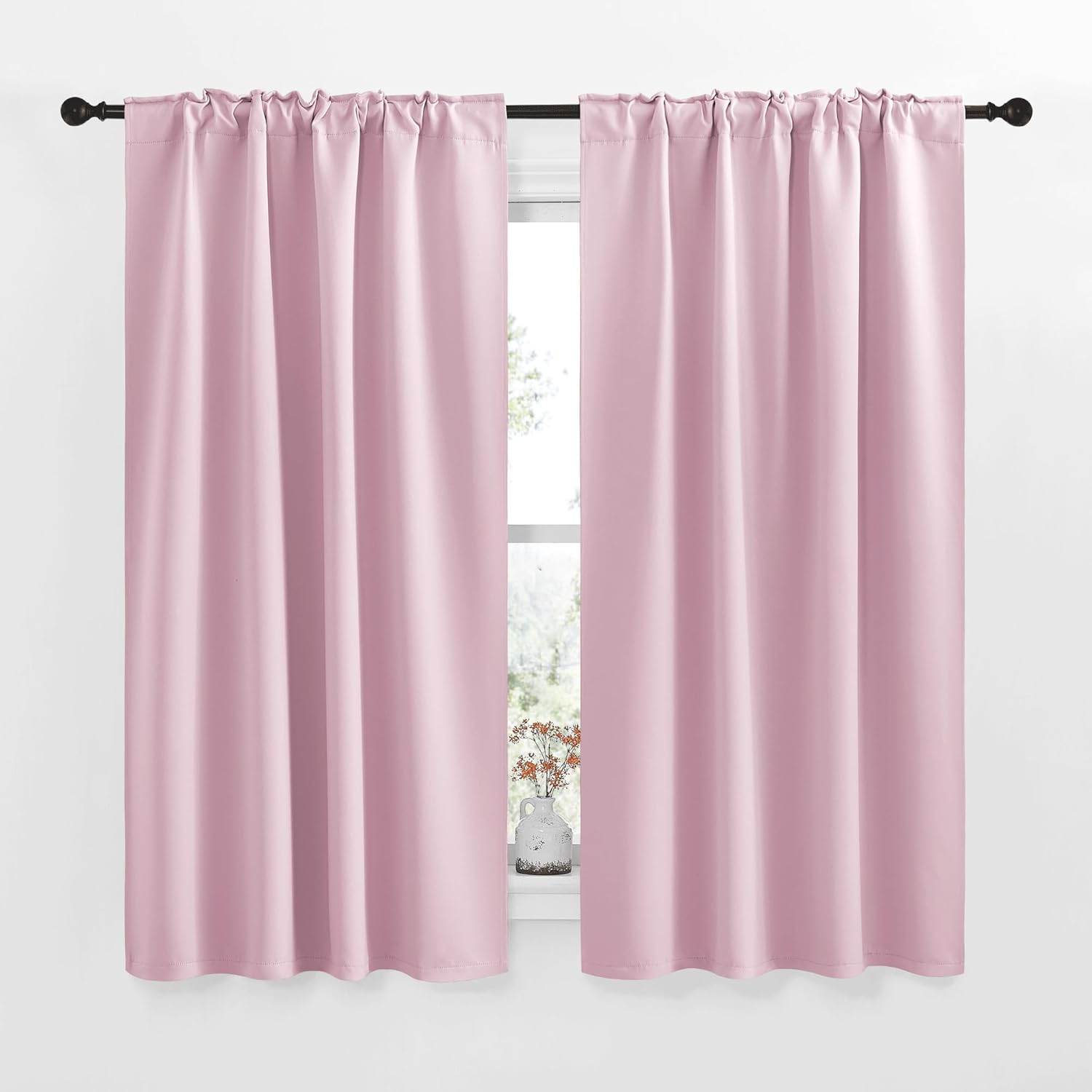 Detalle 2 de NICETOWN RV Curtains for Camper Windows (Baby Pink, 42x50) – 2 Panels, Thermal Blackout Drapes