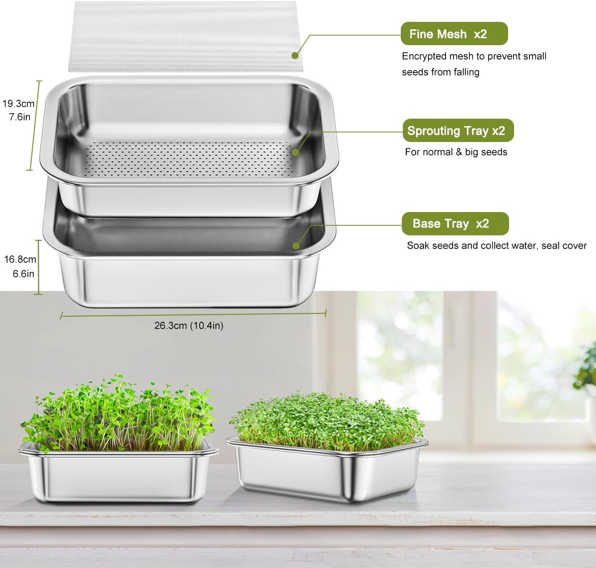Thumbnail 1 de FANHAO 2-Pack Sprouting Tray Kit