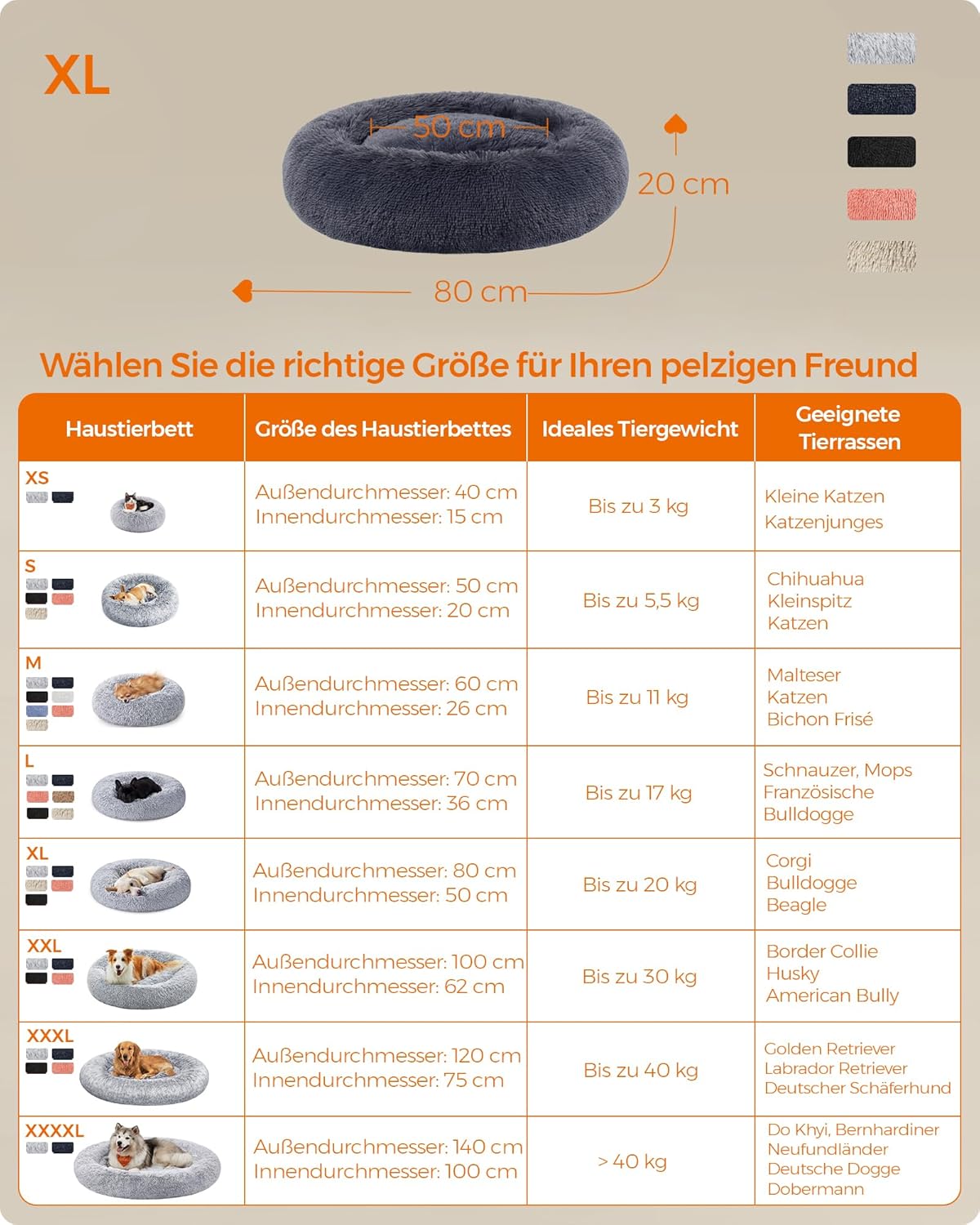 Thumbnail 4 de Feandrea PGW040G02 Hundebett 80 cm