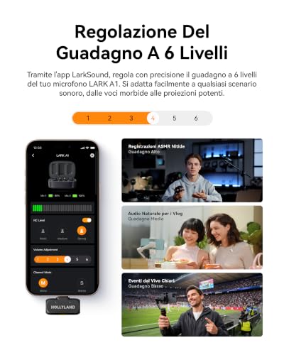 Thumbnail 8 de Hollyland Lark A1: microfono wireless con audio ad alta definizione per vlog e contenuti social