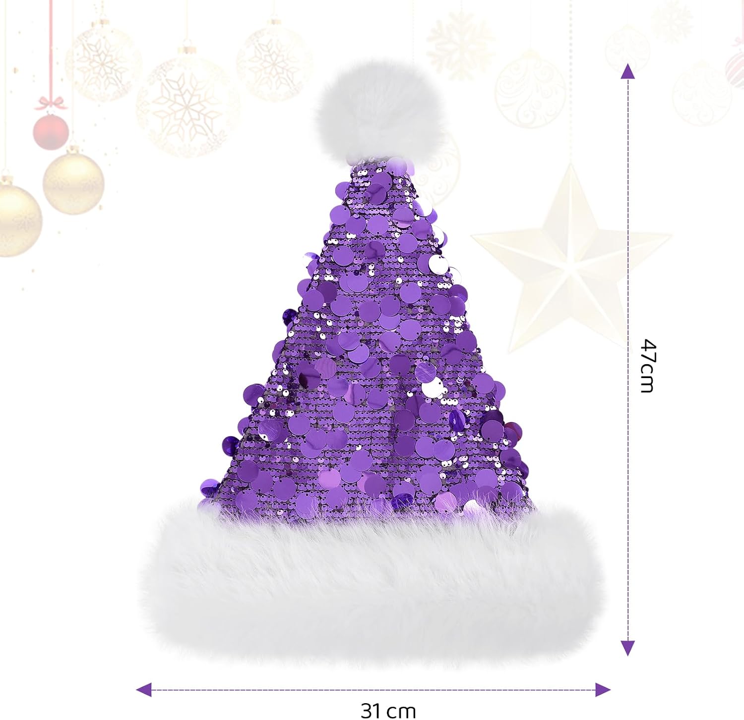 Detalle 1 de Bonnet de Noël pailleté adulte KONVINIT
