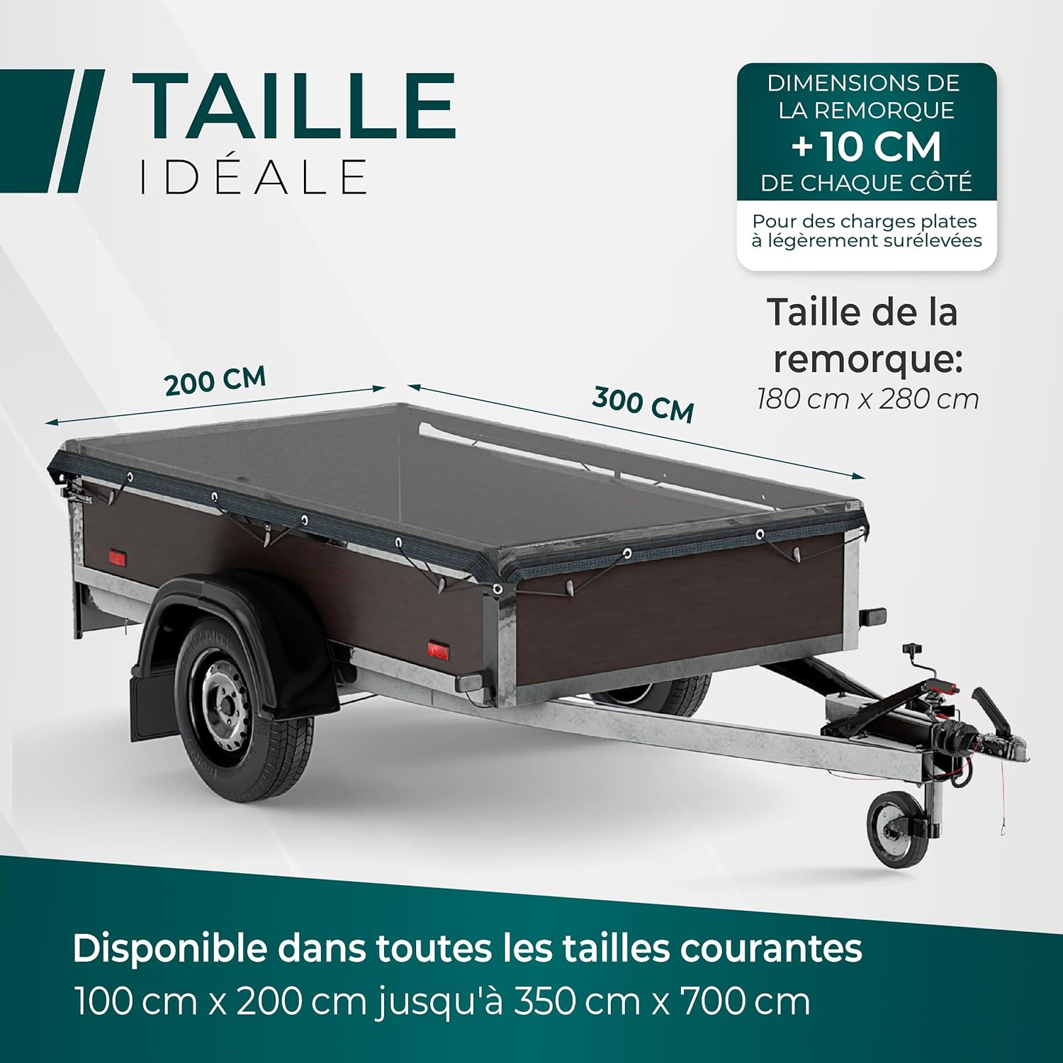 Detalle de CargoVA Filet de remorque à mailles fines 2x3,5 m – Filet de couverture noir avec corde élastique