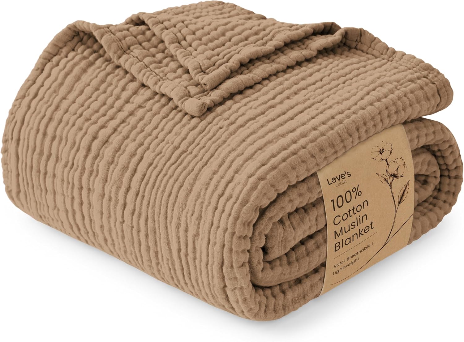 Thumbnail 6 de Love's cabin Cotton Muslin Throw Blanket, 50 x 60 Inches