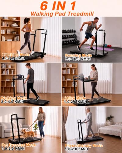 Detalle 2 de DR.GYMlee Tapis de course 6-en-1, inclinaison 3–15 %, jusqu’à 12 km/h