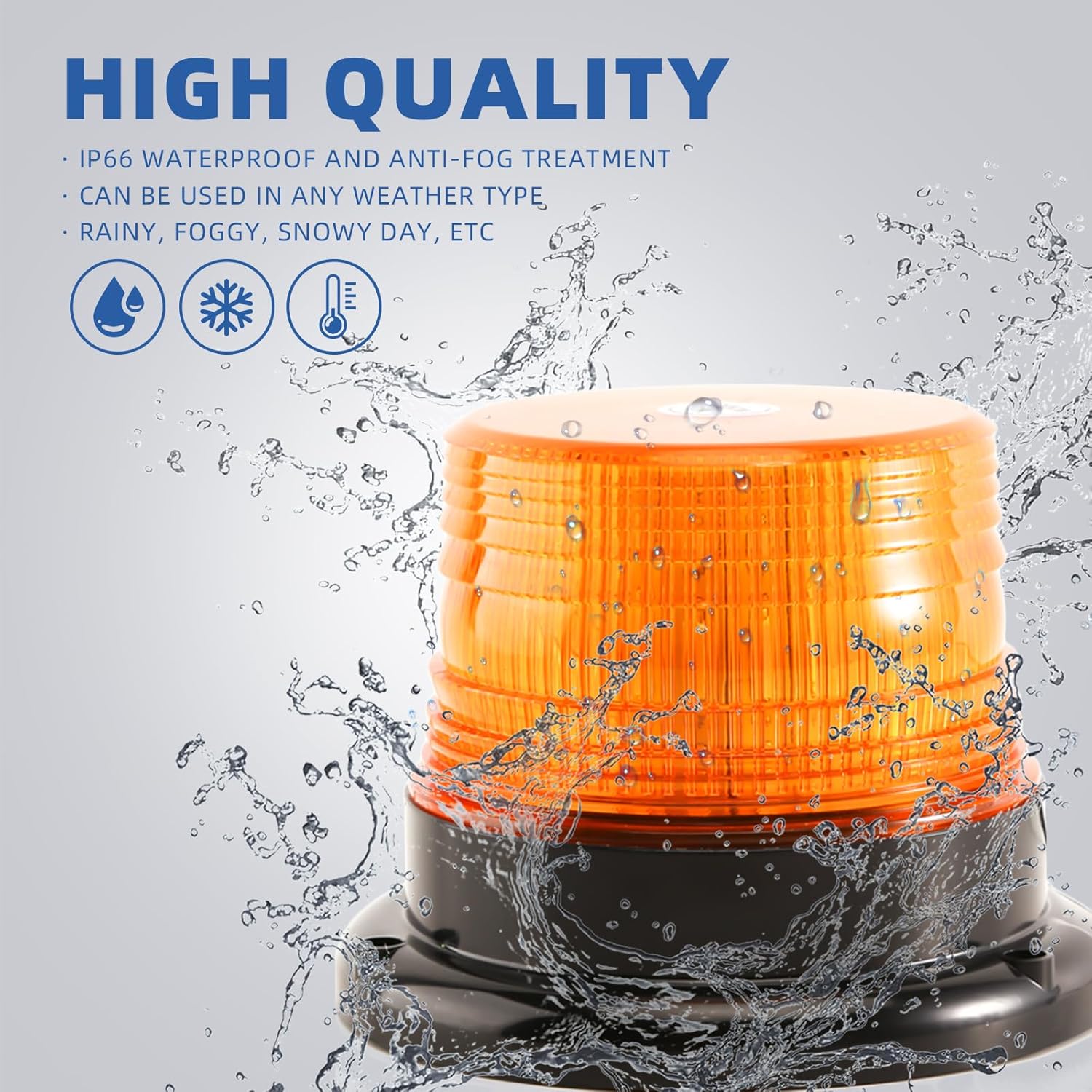 Detalle de PKINGLAKE Amber Beacon Strobe Lights with Magnetic Base