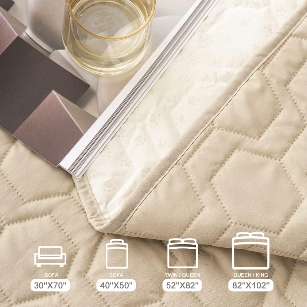 Detalle 2 de Tcksstex 40x50 Waterproof Dog Couch Cover, Non-Slip Beige Polyester