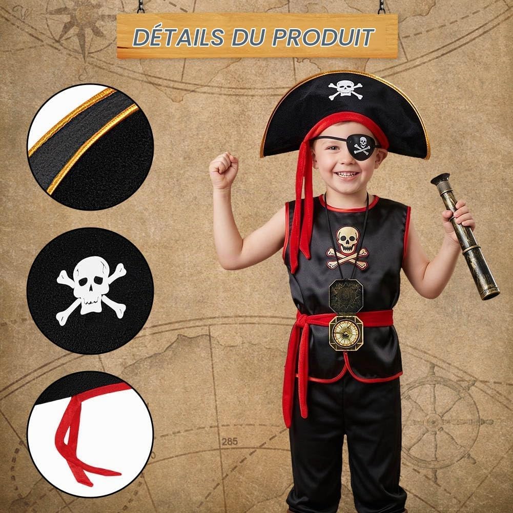 Detalle de Beugo piratenkostuumaccessoires voor kinderen voor rollenspel en feest