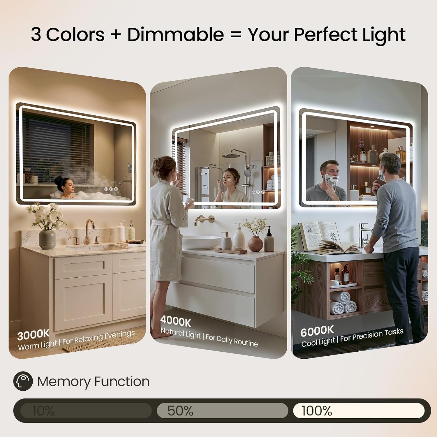 Detalle de Rpoesx 24" x 32" LED Bathroom Mirror with Front and Back Lighting