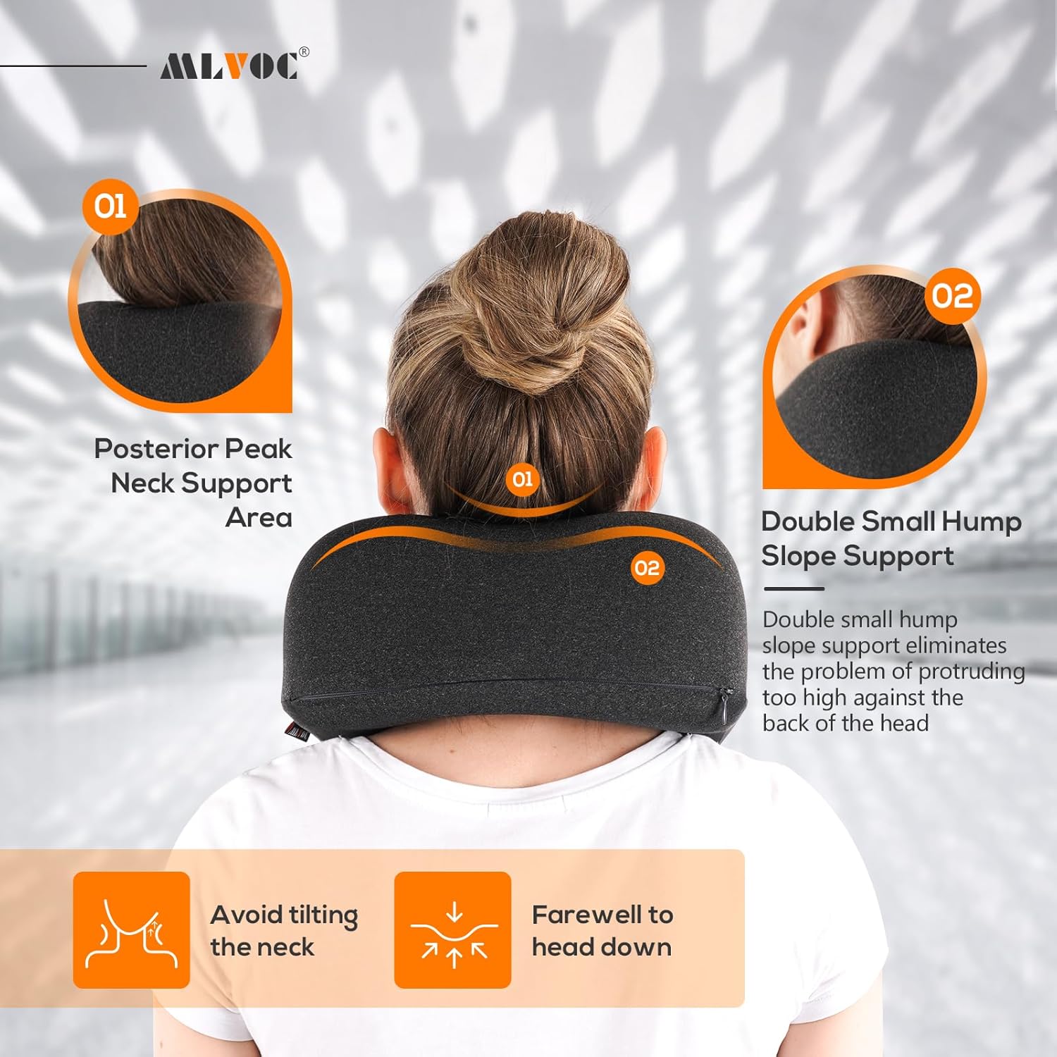 Detalle de MLVOC Memory Foam Neck Pillow for Travel