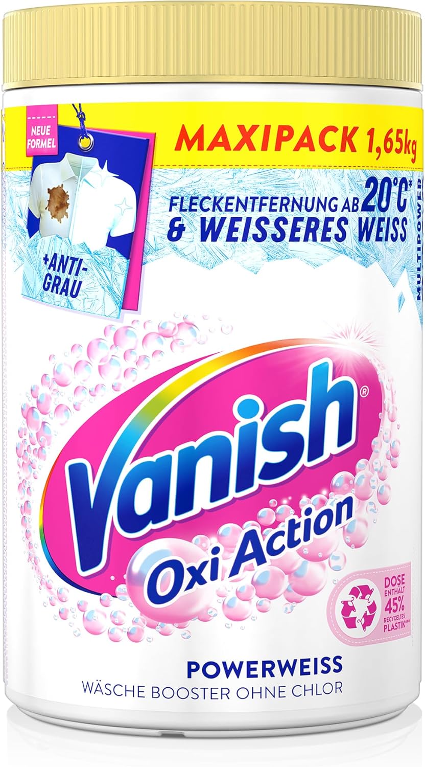 Thumbnail 1 de Vanish Oxi Action Powerweiss Pulver – 1 x 1,65 kg, ohne Chlor, Fleckenentferner und Wäsche-Booster für weiße Wäsche