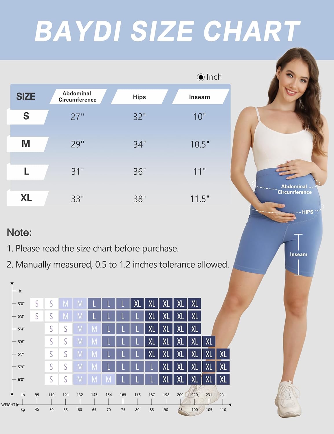 Thumbnail 5 de VALANDY Creamlush maternity biker shorts (over-the-belly) – S to XL