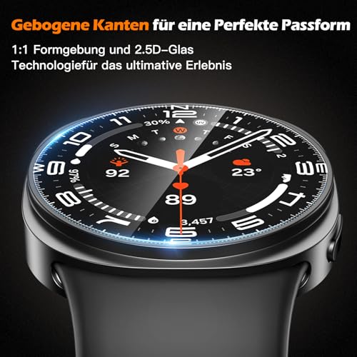 Detalle de Misxi Glas-Displayschutzfolie 44mm für Samsung Galaxy Watch 9/8 – 3er-Set inkl. Hülle und Ausrichtungstool