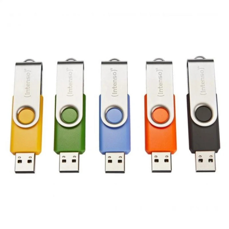 Detalle de Pendrive Intenso Basic Line 8GB USB 2.0 Giratorio Multicolor – Pack 10 Unidades