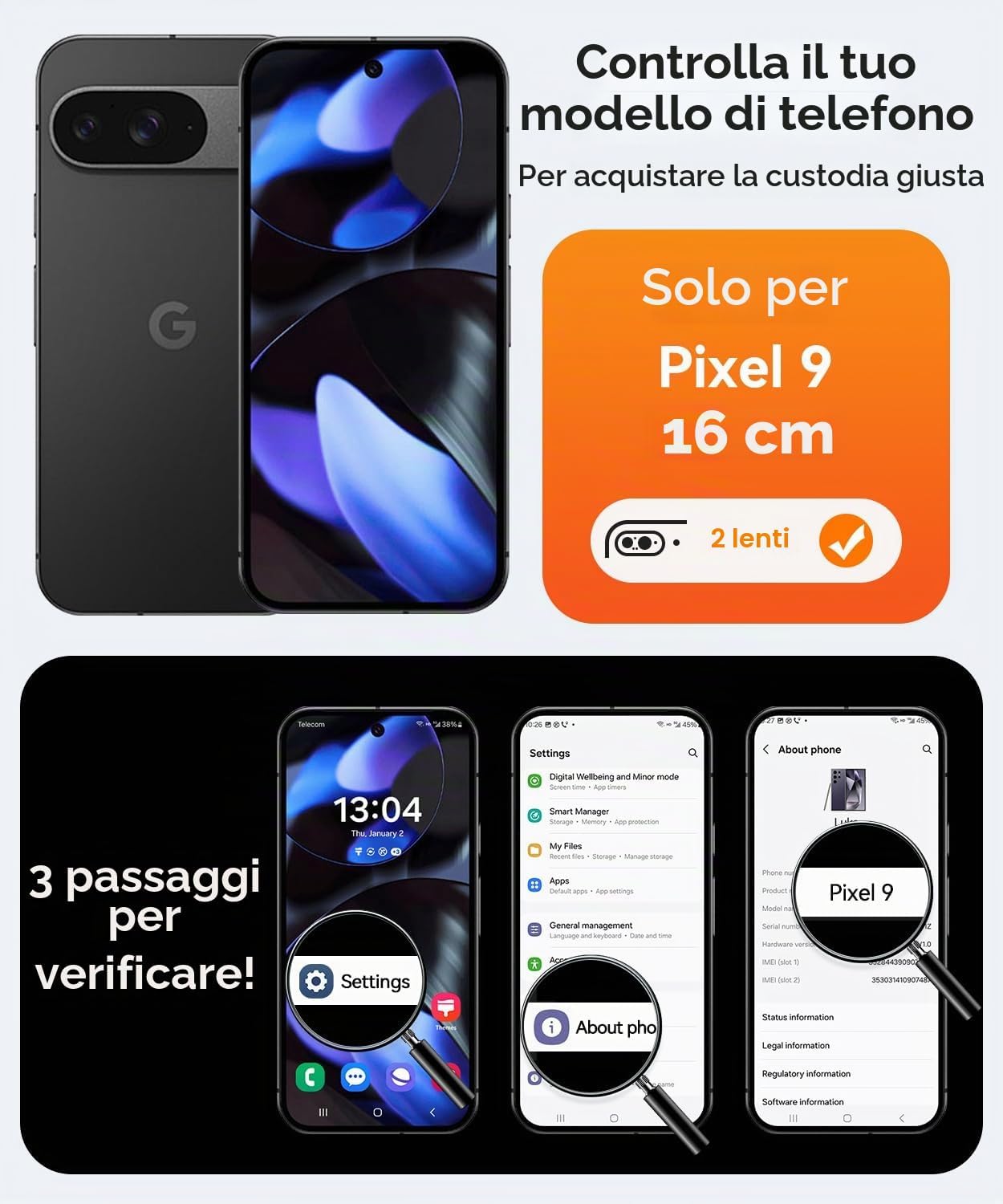 Detalle de CANSHN Magnetica Cover per Google Pixel 9 (6.3") - Rosa Calda, Traslucida Opaca