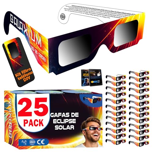 Detalle de Galaxium 25x Gafas Eclipse Solar ISO 12312-2 | Seguridad certificada para observación directa