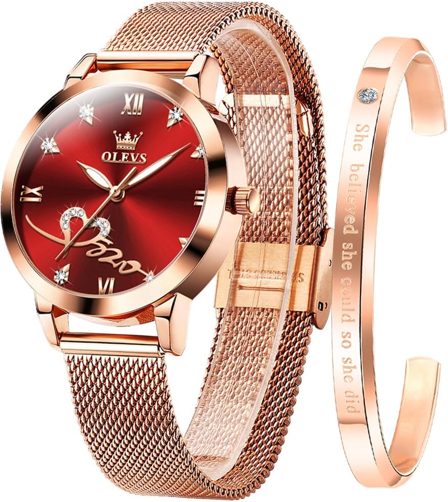Detalle de OLEVS Damenuhr Roségold 30 m