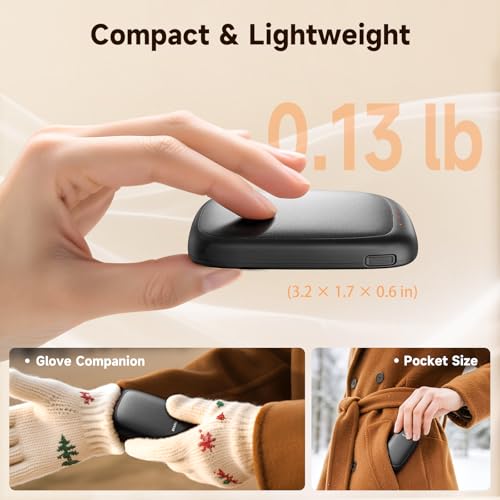 Detalle de Bearwind Electric Hand Warmers Rechargeable (2 Pack) with Magnetic Design – Black