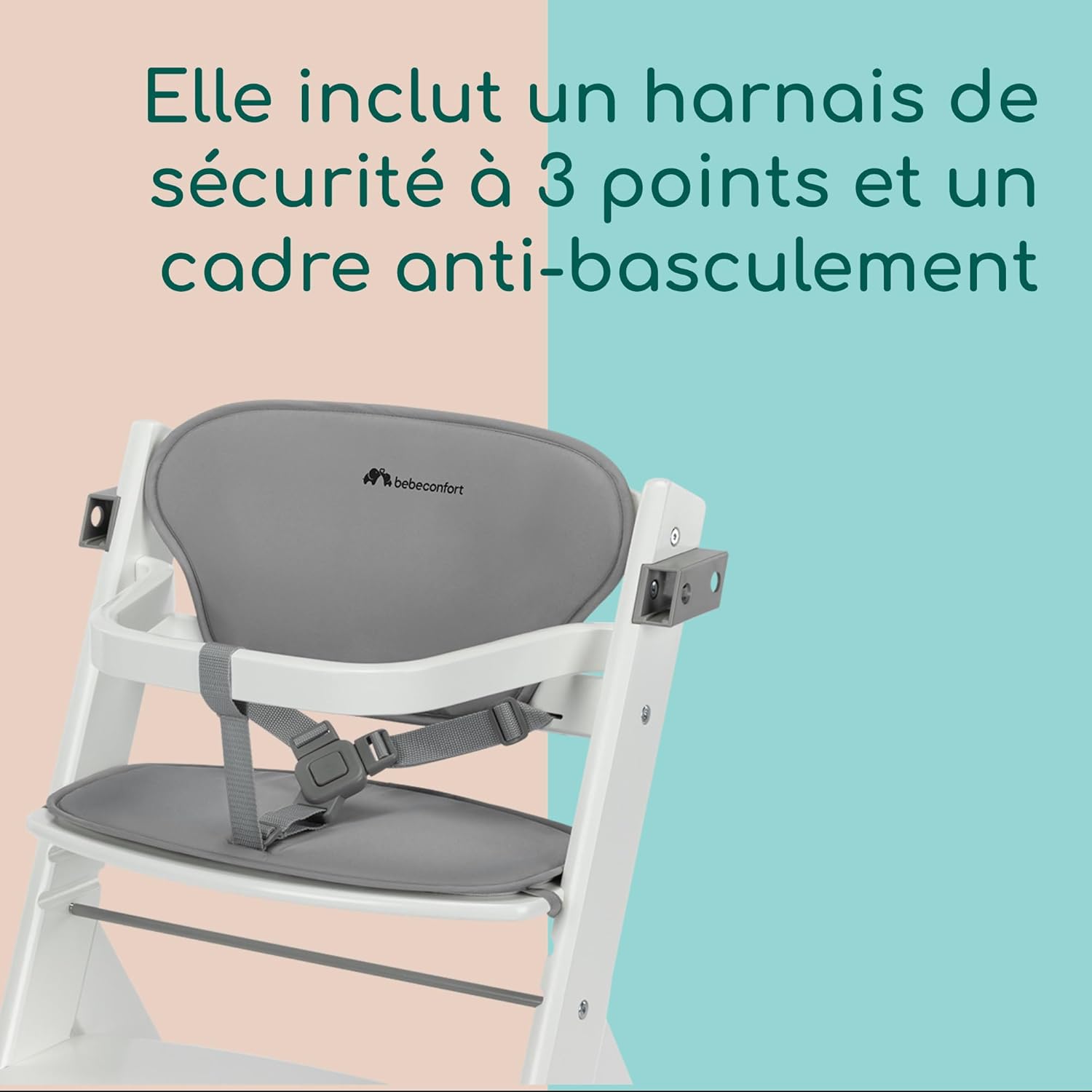Detalle de Bebeconfort Timba 2 avec Coussin — Chaise Haute Évolutive en Bois (6 mois et +)