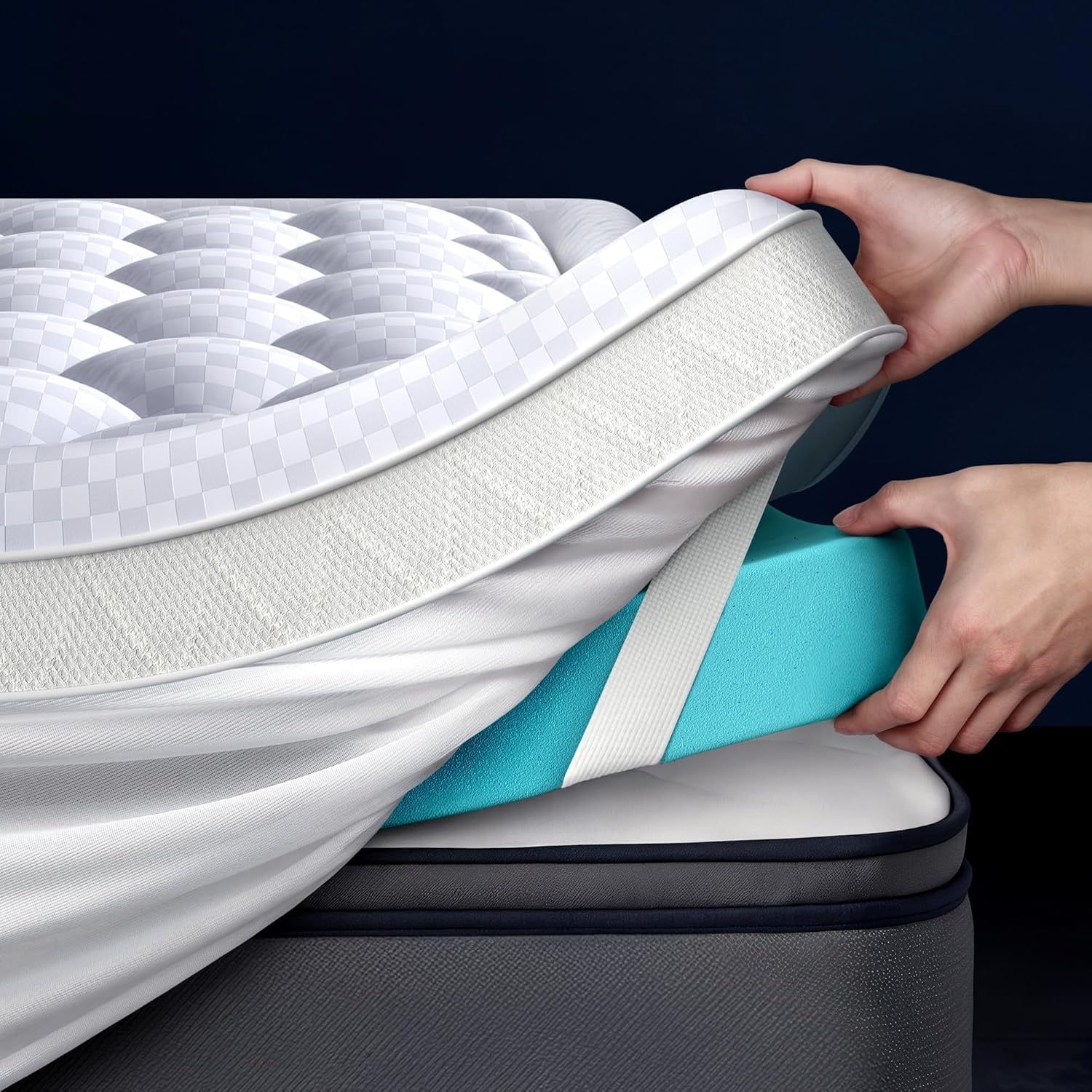 Detalle de 5 Inch Mega Support Memory Foam King Mattress Topper