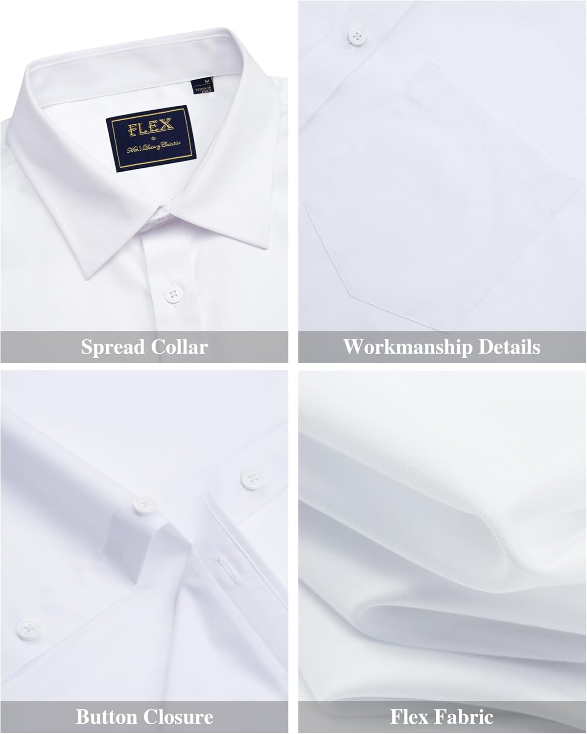 Thumbnail 3 de J.VER Herren Kurzarm Businesshemd Regular Fit mit Brusttasche – elegantes Oberhemd für Hochzeit, Festlich und Büro