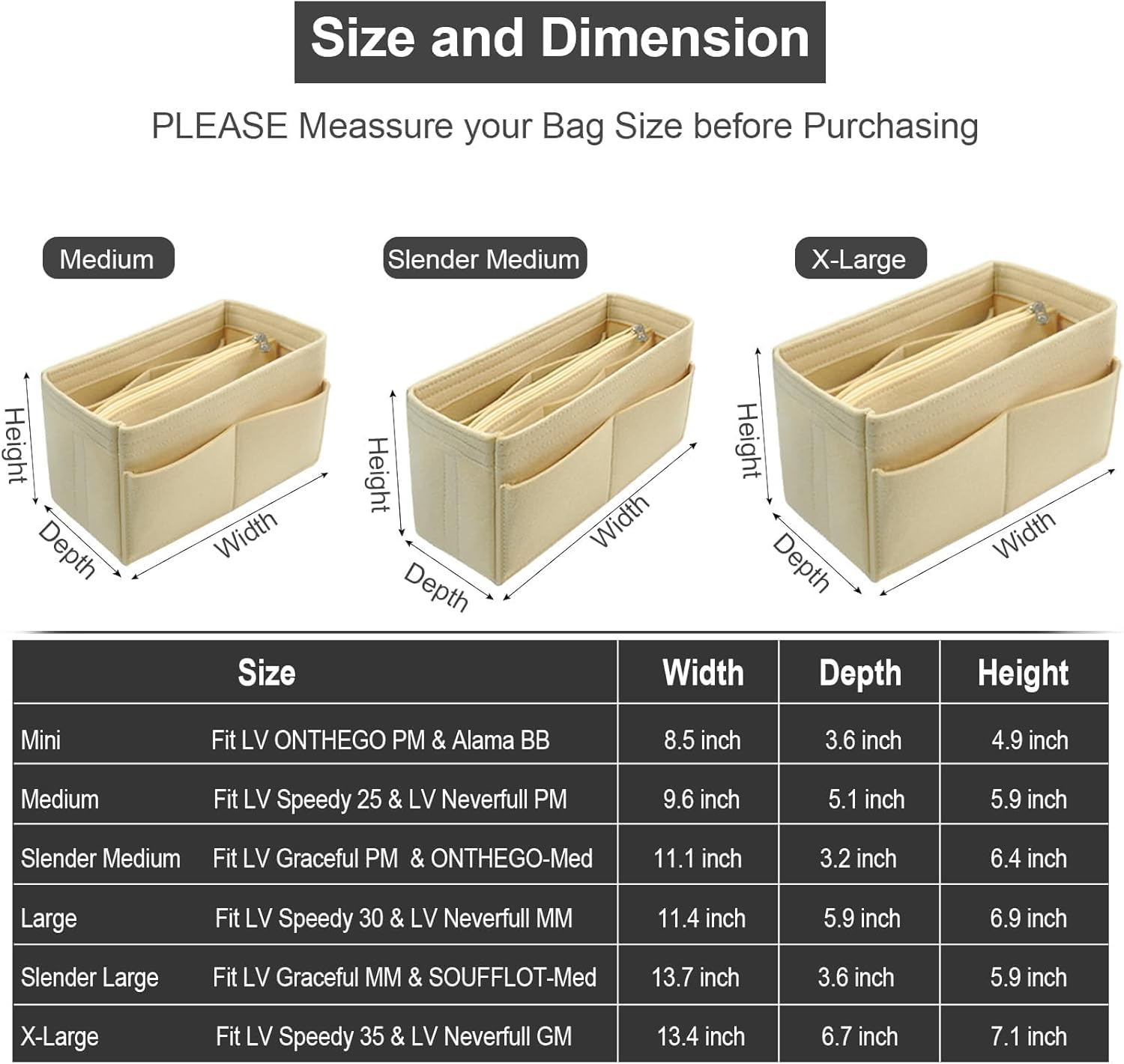 Detalle 2 de OMYSTYLE purse organizer insert 13 compartments