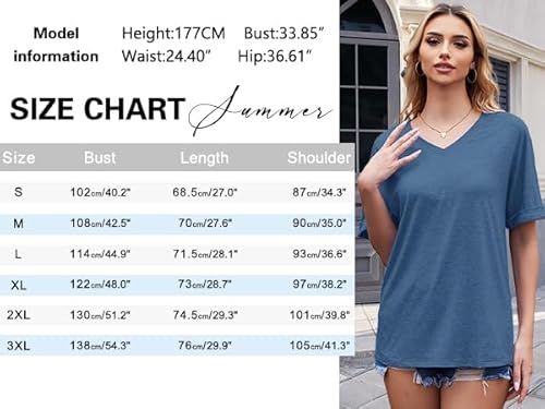 Thumbnail 4 de WNEEDU Maglietta Donna Estate Collo a V Oversize — Sole Rosa/Nero, XXL