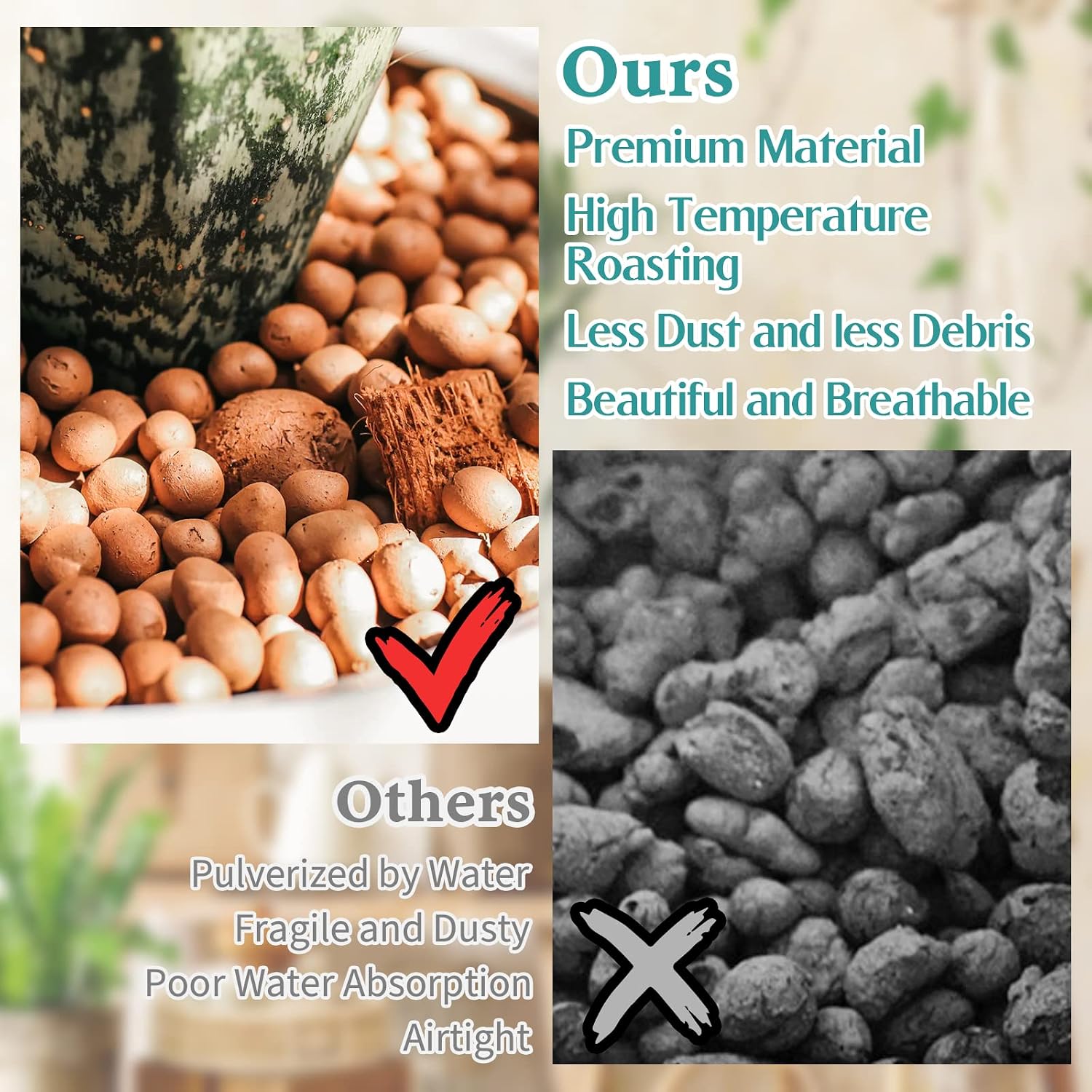 Detalle de Legigo Clay Pebbles-15LB LECA Growing Medium, 4–16 mm Natural Clay