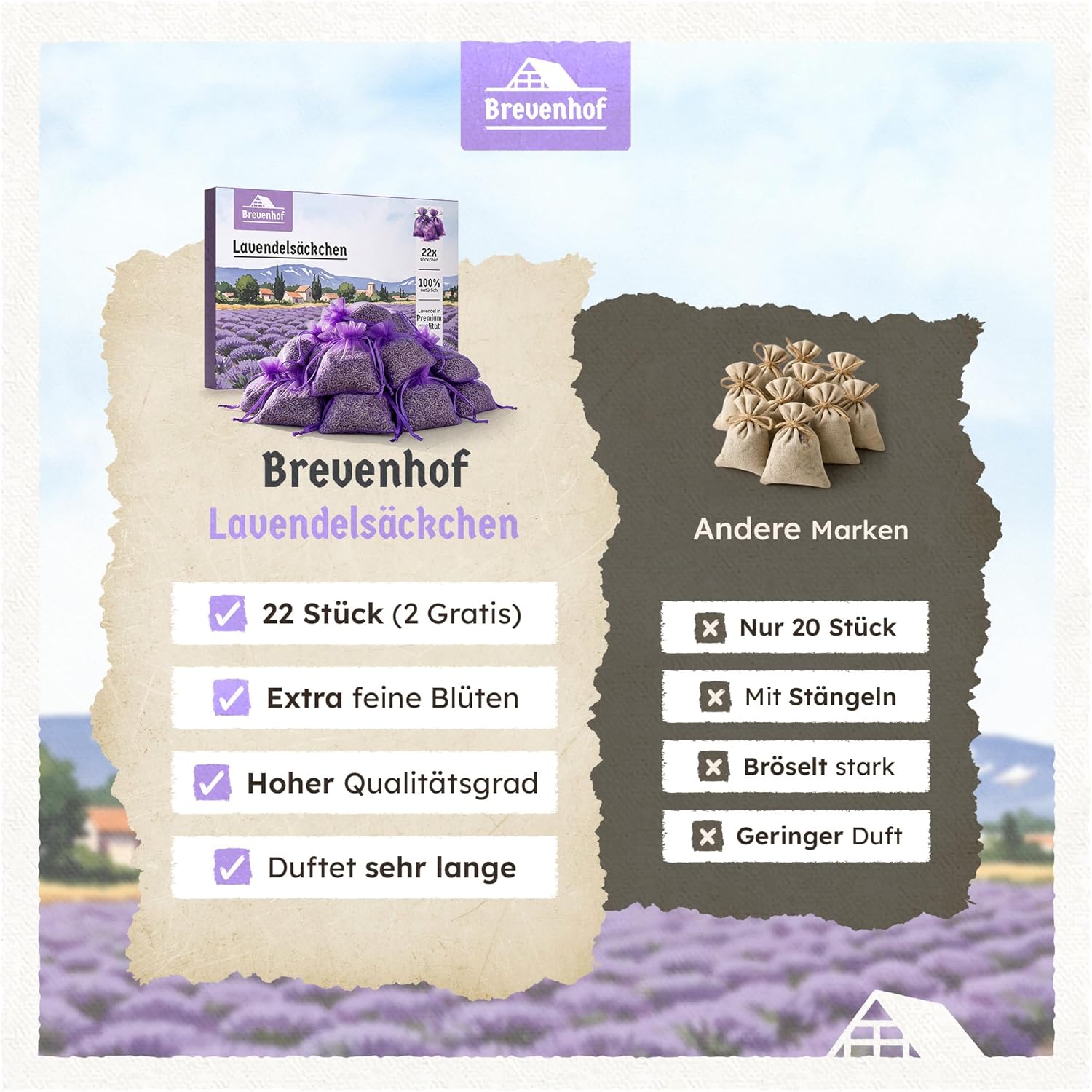 Thumbnail 5 de 22x Lavendel Duftsäckchen (Mottenschutz) mit echtem getrocknetem Lavendel – für Kleiderschrank, Wäsche & Raum