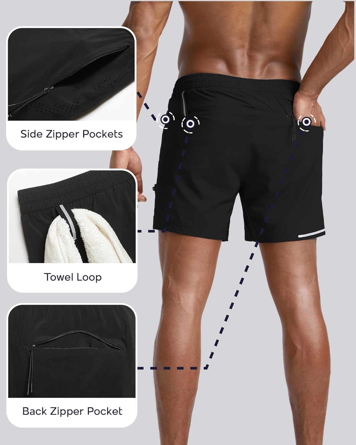 Thumbnail 3 de maamgic Men's Athletic Running Shorts with Liner — Ultra Lightweight 5"/7