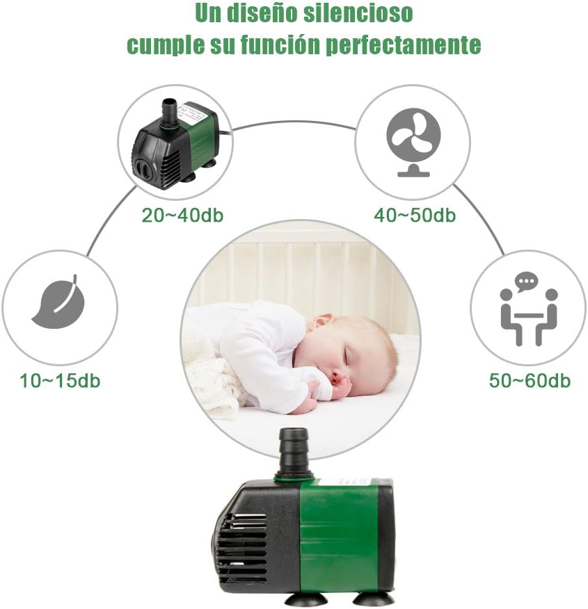 Detalle de Homvik Bomba de Agua Sumergible 1500L/H 25W