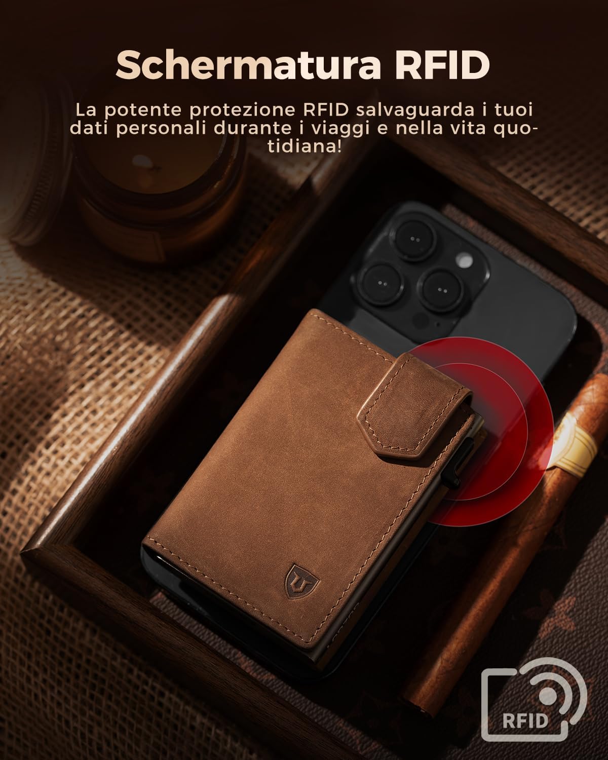 Thumbnail 5 de LORZOR Portacarte Uomo con Portamonete XXL – Portafoglio slim con chiusura magnetica e protezione RFID