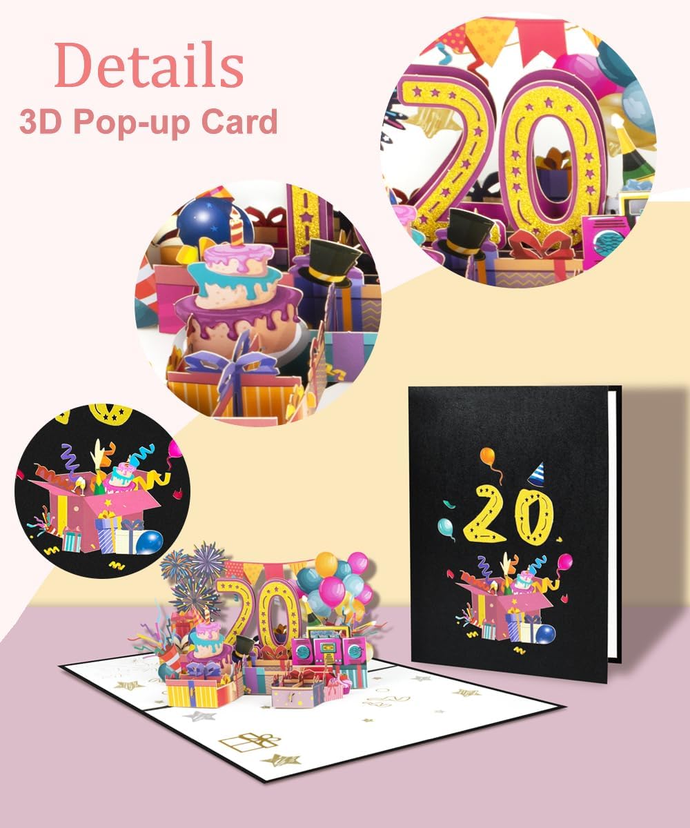 Thumbnail 1 de Magic Ants 20. Geburtstagskarte als Pop-up Karte mit Umschlag