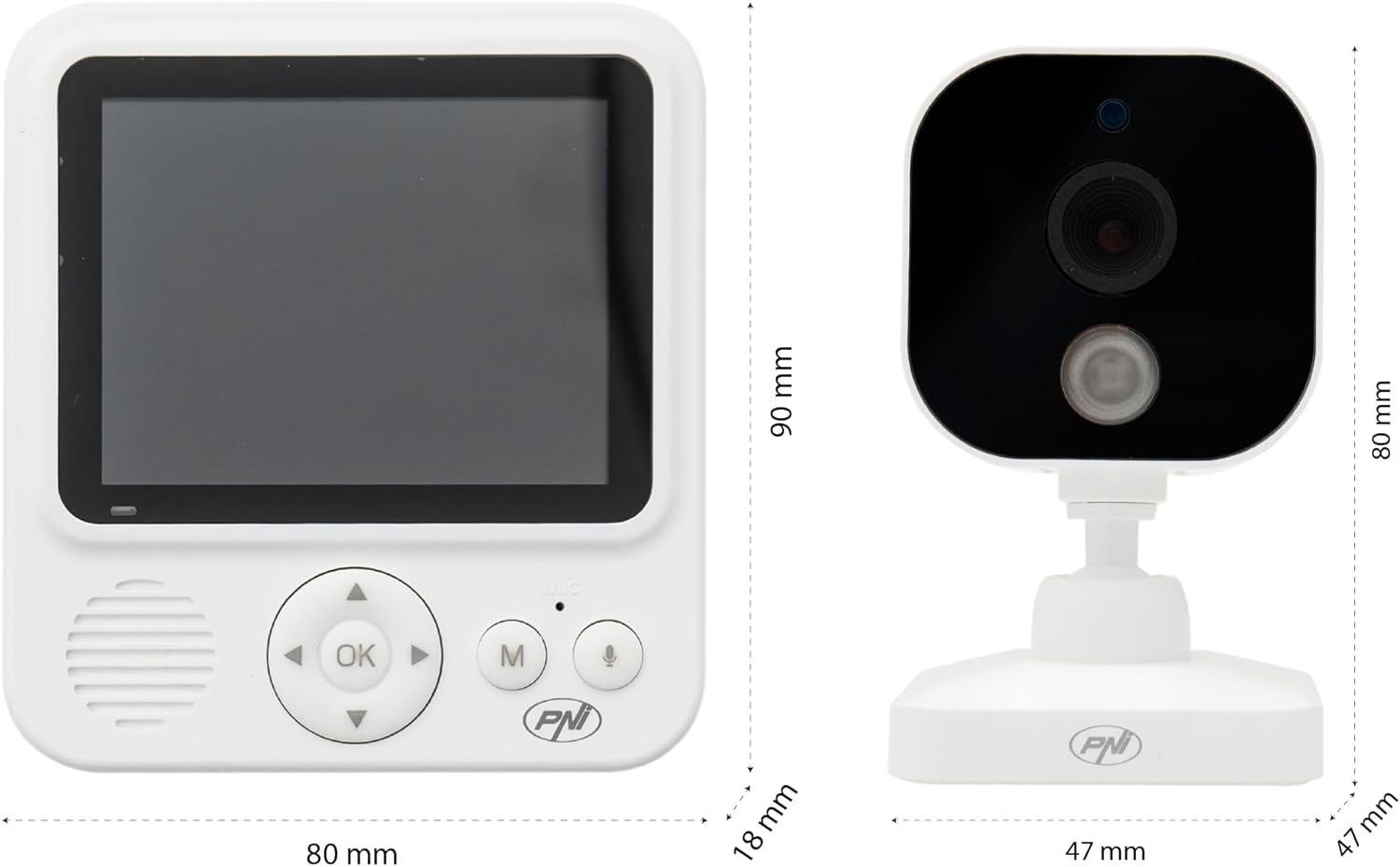 Thumbnail 6 de PNI Video Baby Monitor BM280: monitoraggio video 2,8'' con visione notturna, VOX e ninne nanne